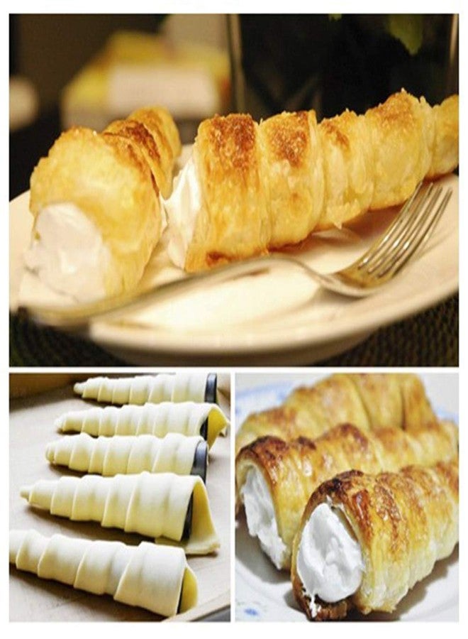 Fellibay Hofumix Baking Tools Cannoli Tubes Ice Cream Molds Cream Horn Stainless Steel Brioche Molds for Making Croissant 12pcs - Image 4